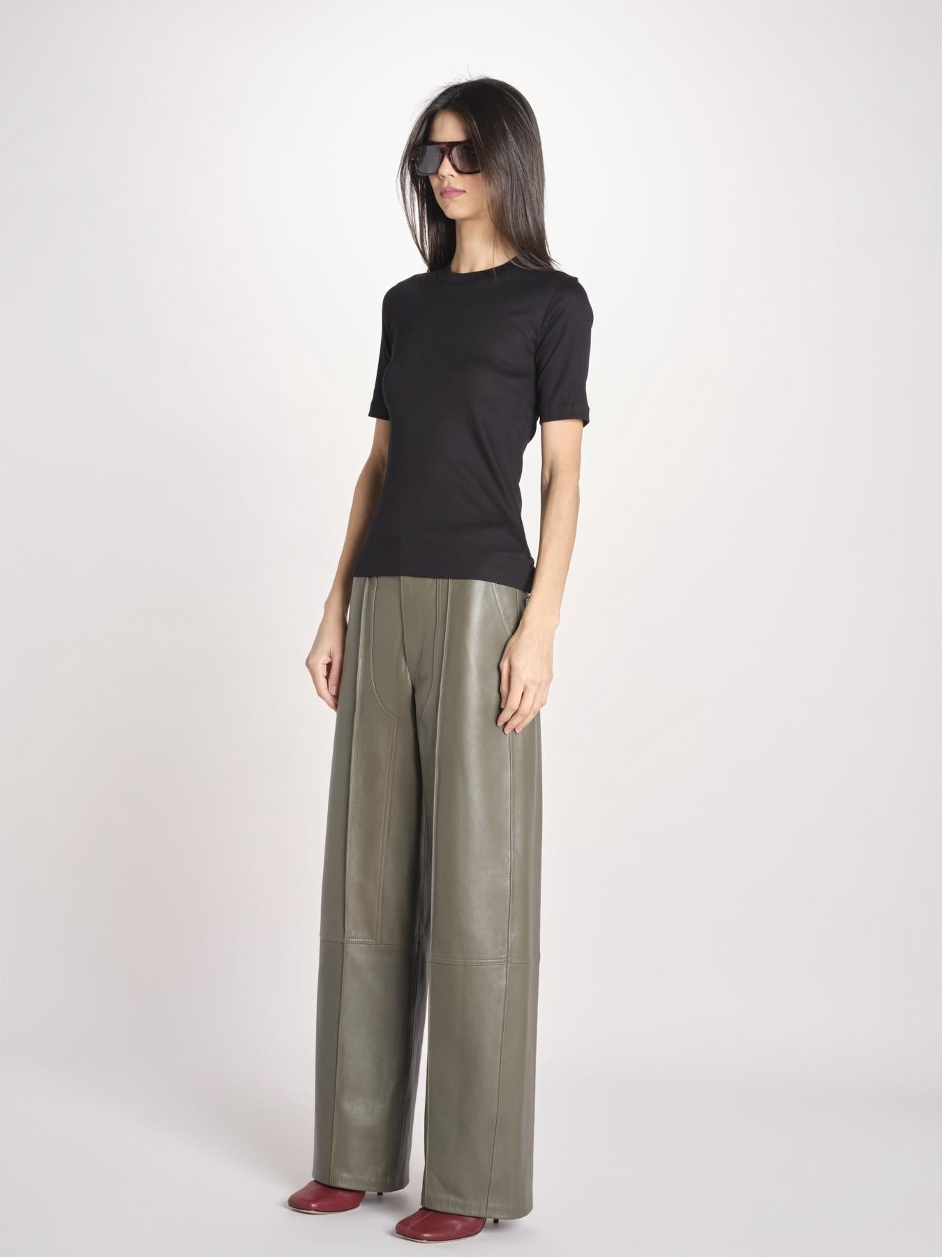 tshirt manica corta a costine KRISTIN IO1100X2351 BLACK BK999 ivy oak 