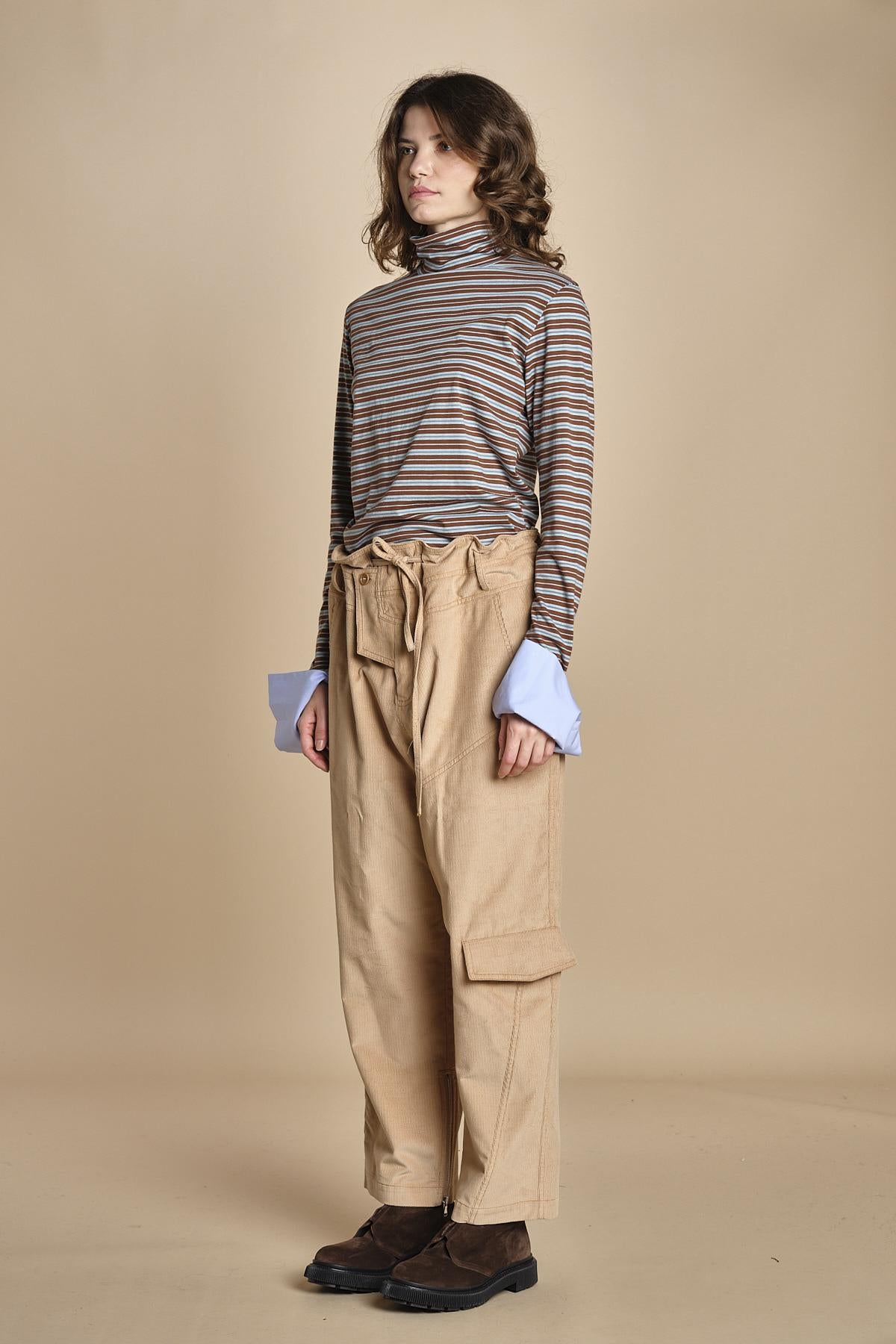pantalone cargo in velluto TEA MJD231_ATEX42 J0036 jejia 