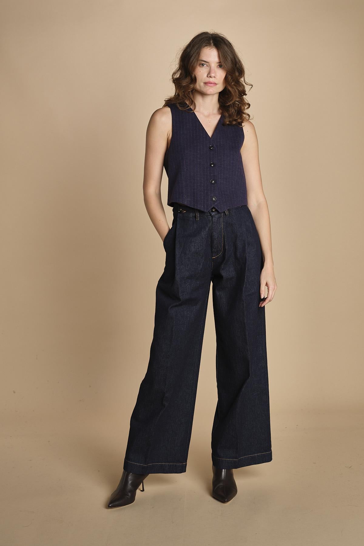 gilet in lana gessato 3779 001T circolo 1901 