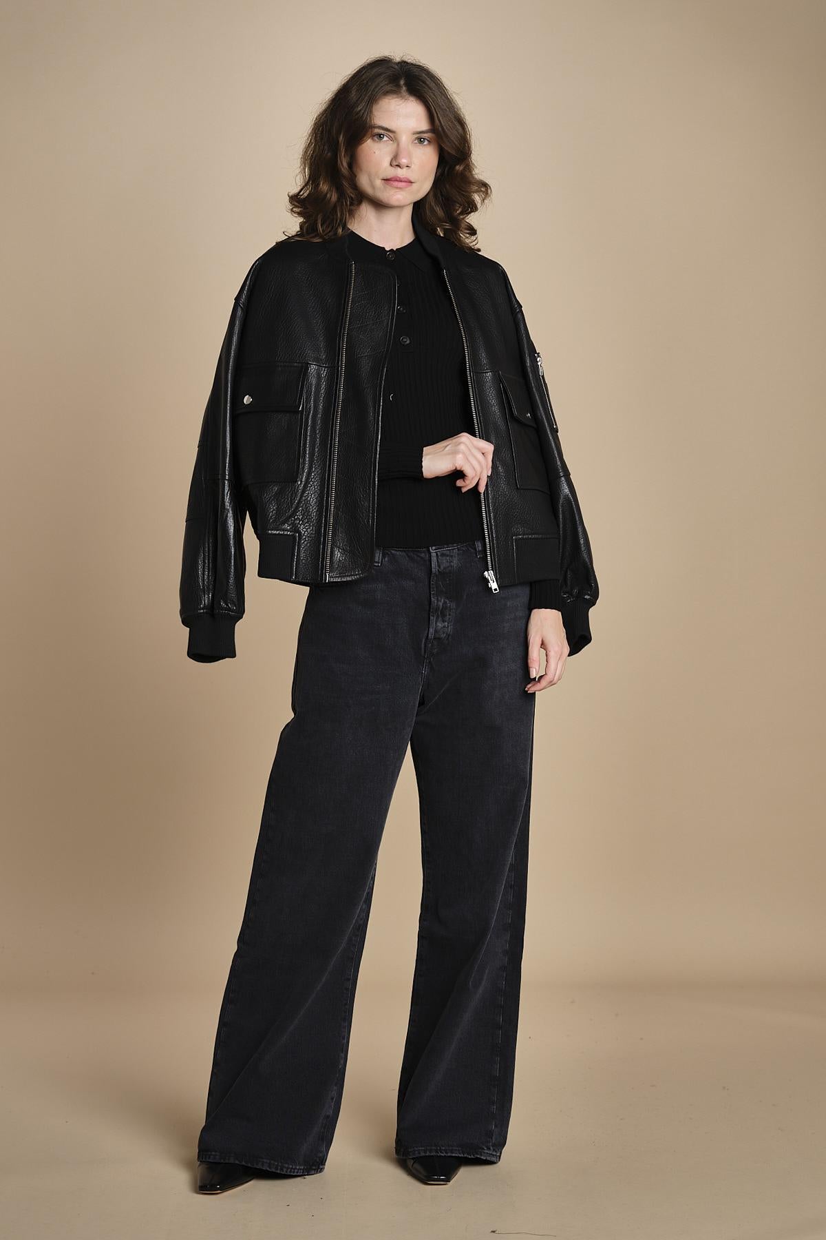 polo a costine CADEE KNIT BLOUSE BLACK herskind 