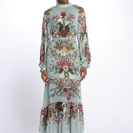 Abito lungo BEAUTY chiffon stampa fiori 328791 BLUE farm rio 