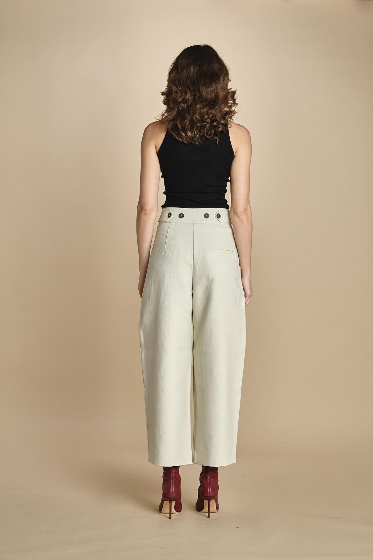 pantalone in cotone double FELLINI SNW SNW634 BIANCO studio nicholson 
