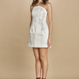 miniabito con ricamo fiori. RVBR-1185 IVORY rebecca vallance 