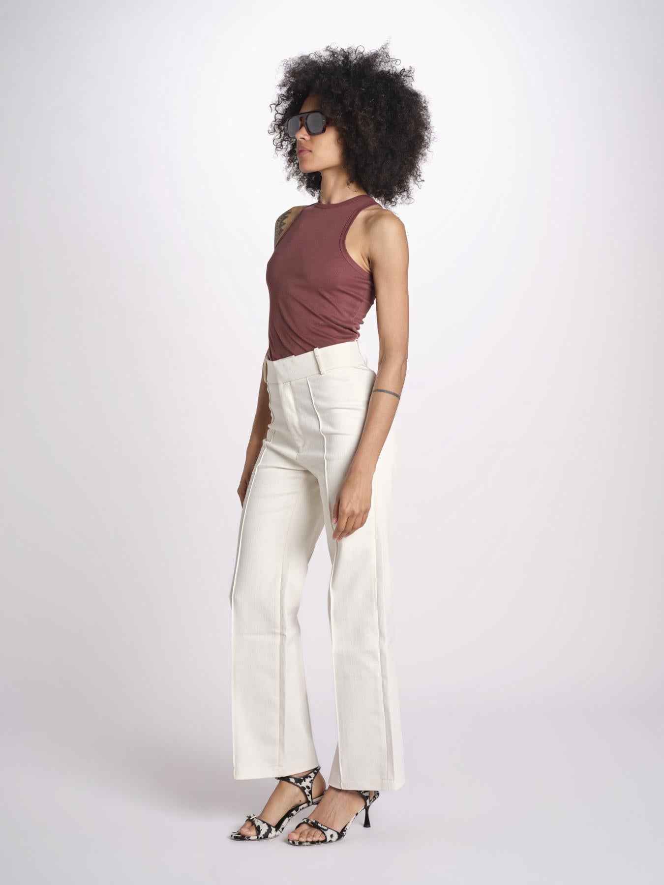 pantalone YOSHITOMO 26R4PAN15 ECRU destree 