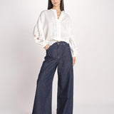 camicia con ricamo fiori DESTRO 2615111032600 001 BIANCO weekend maxmara 