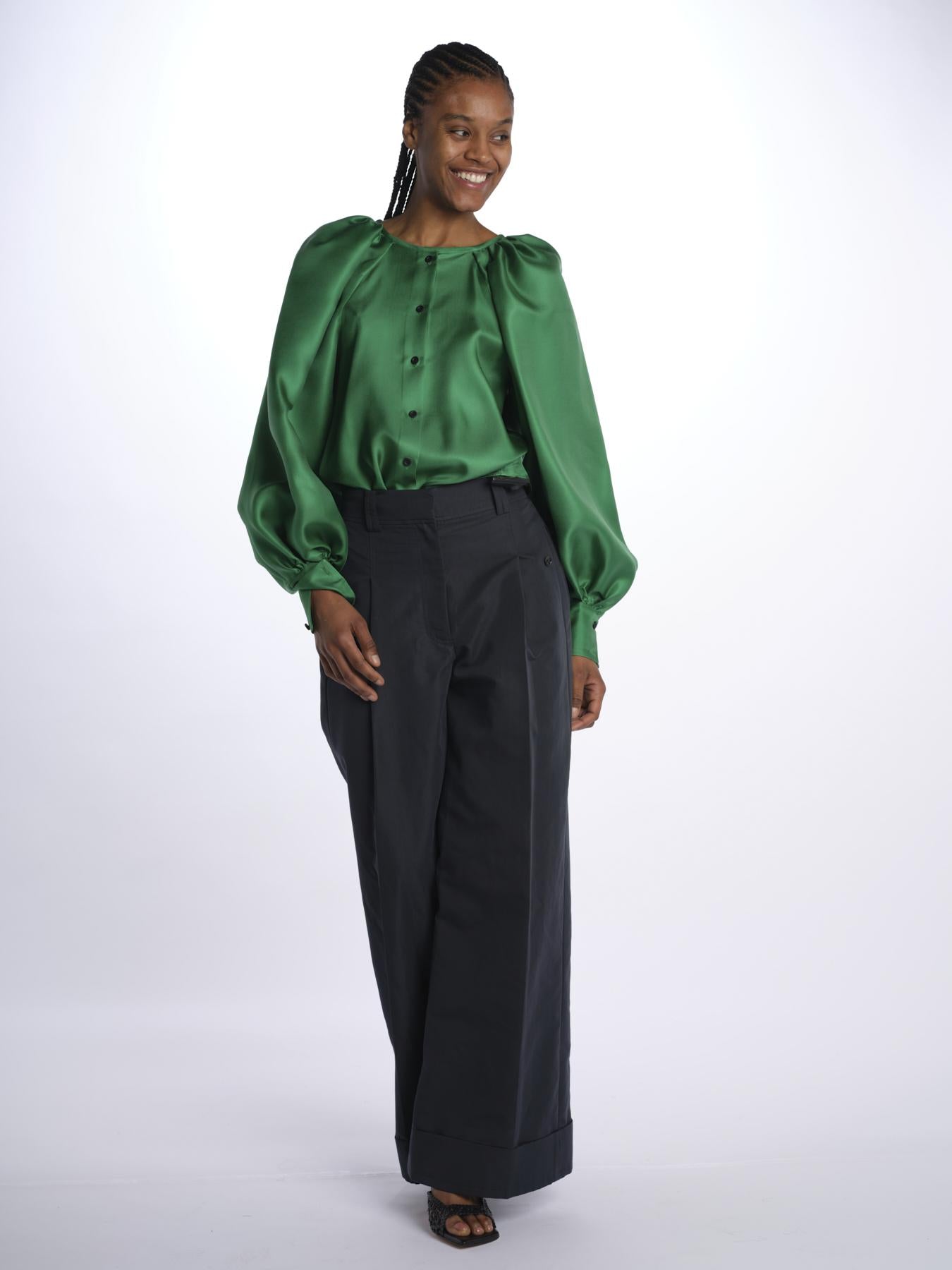 Camicia manica bottoni E20FT09 EMERALDGREEN martin grant 
