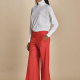 pantalone cropped con risvolto in gabardina MELODIA 652339 38 quelledue 