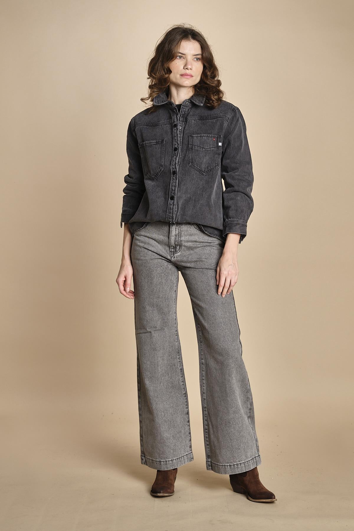 camicia in denim SOFIA CARBON fam 