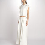 pantalone in crepe CHARLIZE MJD238_76C555 ECRU jejia 