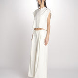 pantalone in crepe CHARLIZE MJD238_76C555 ECRU jejia 