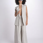 gilet in lino U2929 NATURAL dusan 