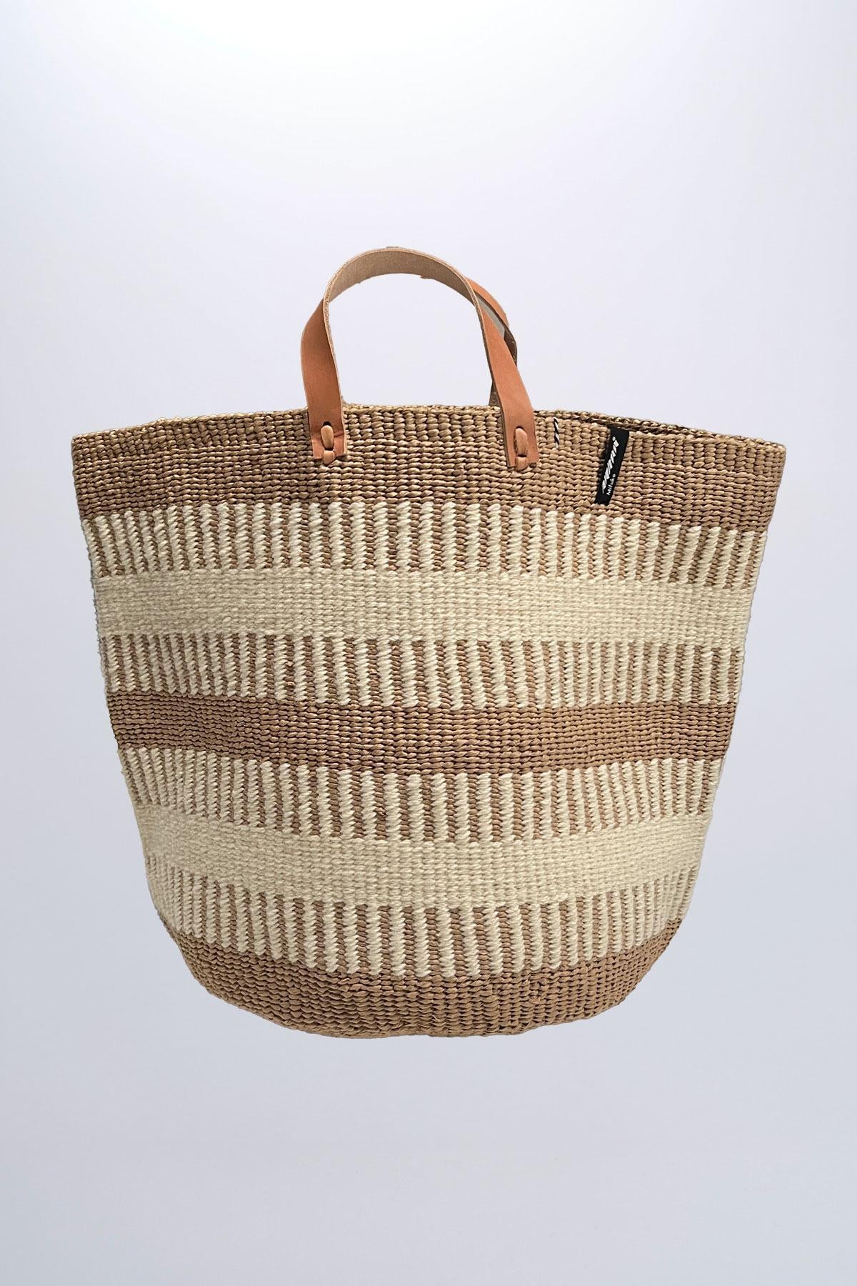 255148S cesta grande a righe beige 255148S BEIGE mifuko 