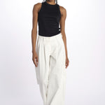 Pantaloni con pences KATHERINE PANT WHITE jejia 