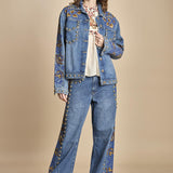 giubbino in denim con borchie DETAILS STUDS 340608 L0034 farm rio 