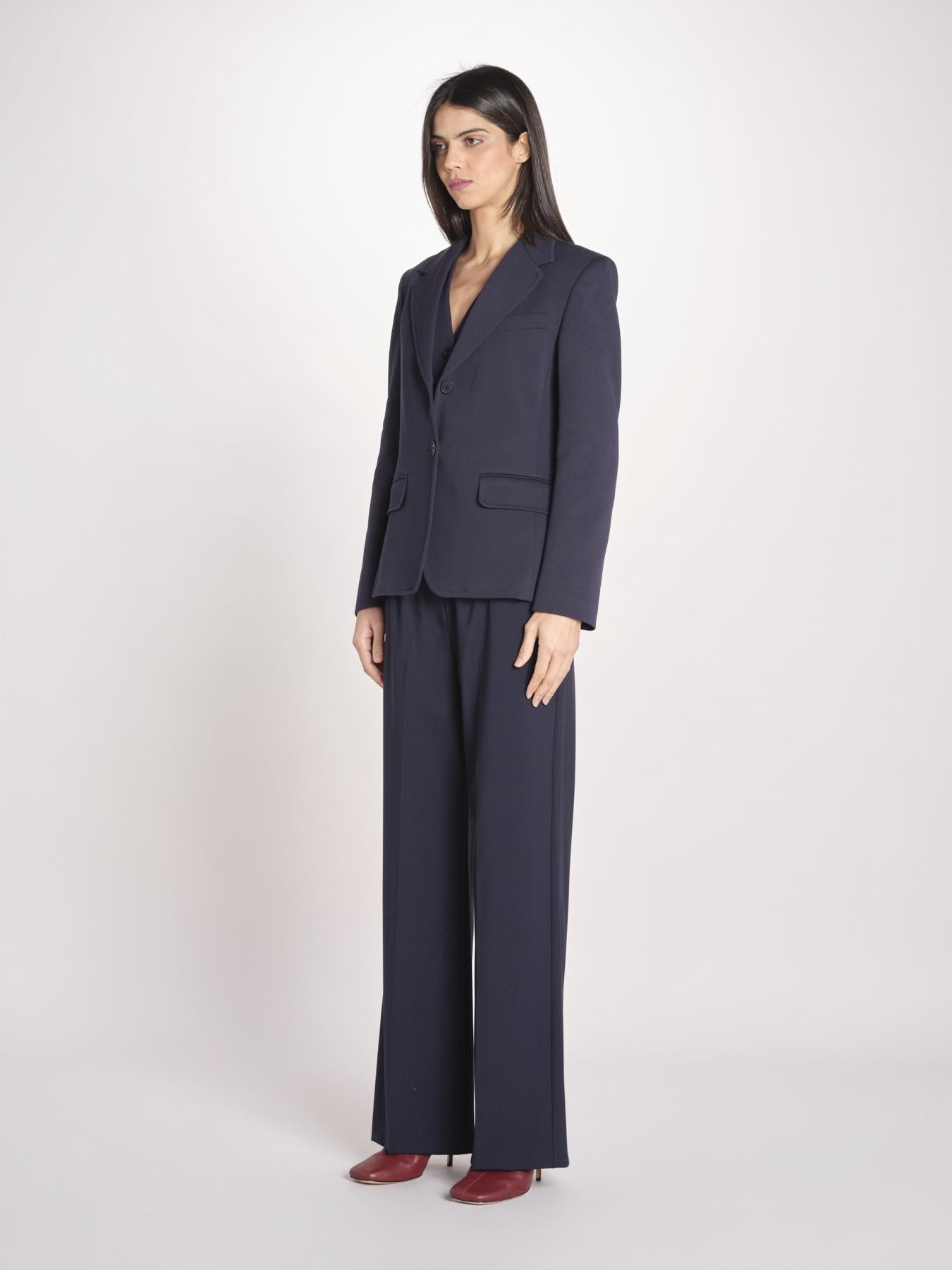 Blazer monopetto dalla linea leggermente sfiancata in jersey double di cotone GINNASTA 2615911011600 002 BLU weekend maxmara 