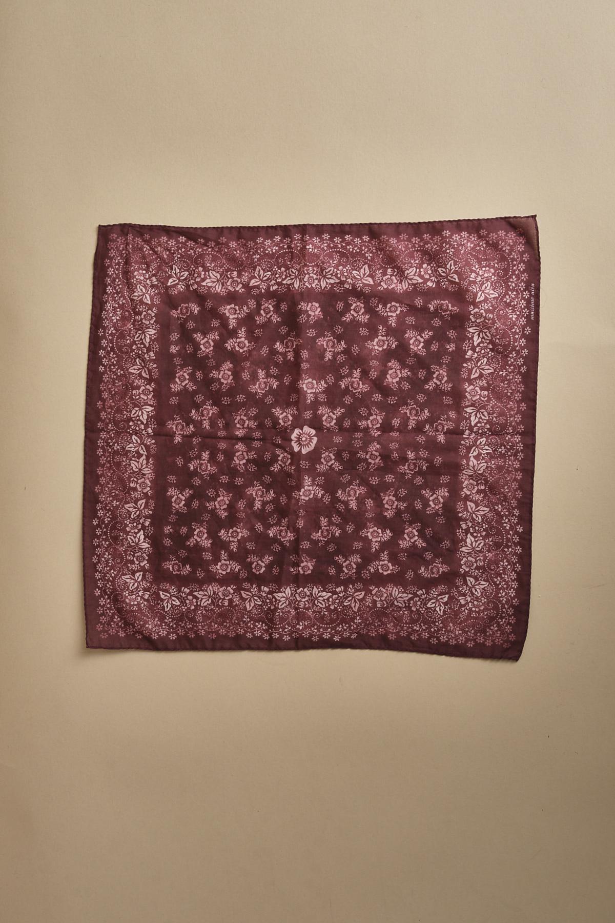 fazzoletto quadrato in voille di cotone con stampa bandana POCKET BORDEAUX massimo alba 