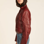 giacca di pelle bordeaux MALEN F19JL1 NAPPA BORDEAUX petar petrov 