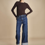 t-shirt a costine con manica lunga THE L/S RIB CREW WF25JKT013 COFFEE frame 