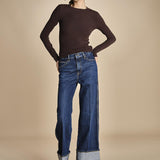 t-shirt a costine con manica lunga THE L/S RIB CREW WF25JKT013 COFFEE frame 