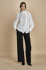 G072 camicia in seta con rouches