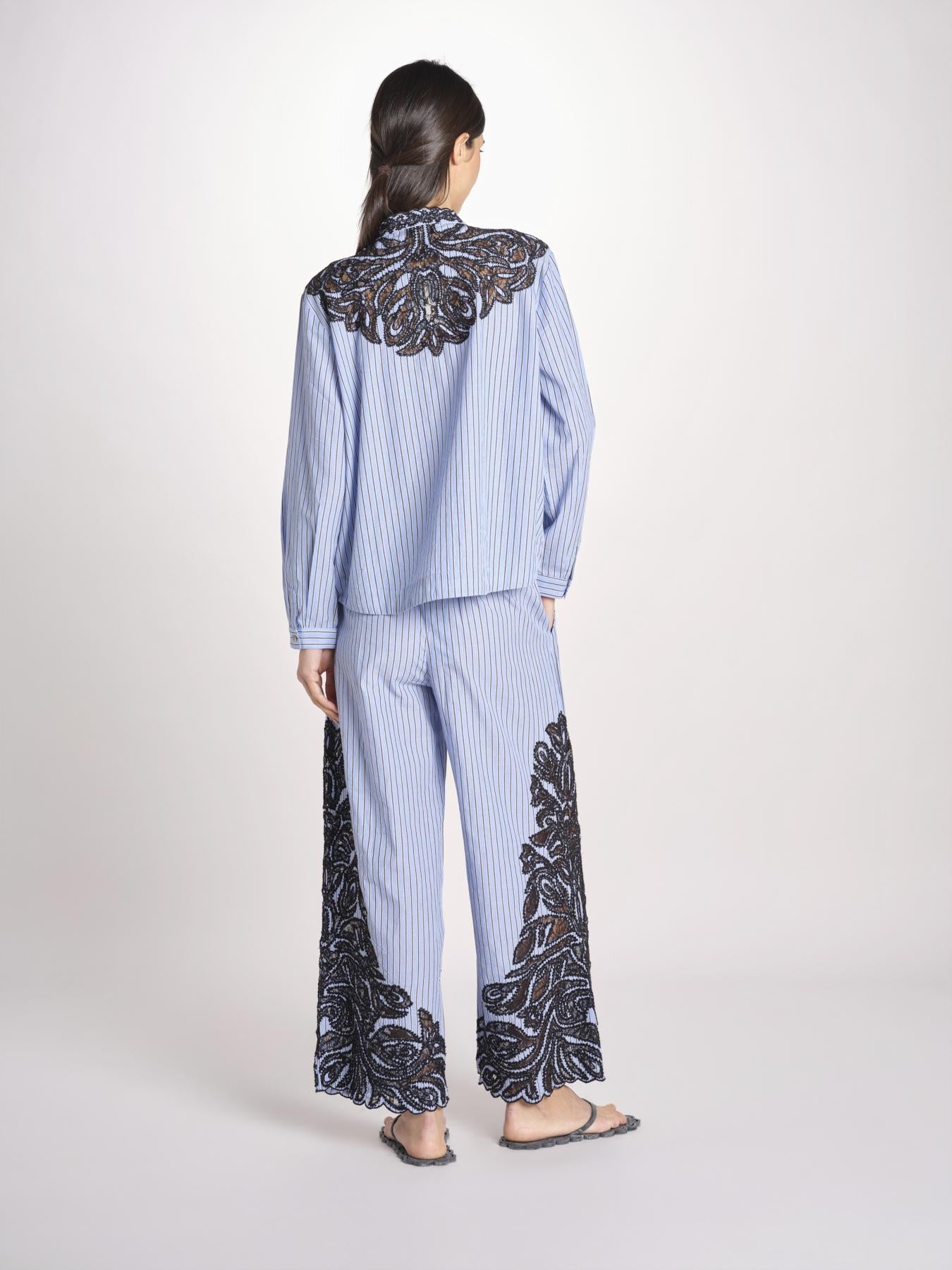 camicia a righe con ricamo 057 MULTI sea ny 