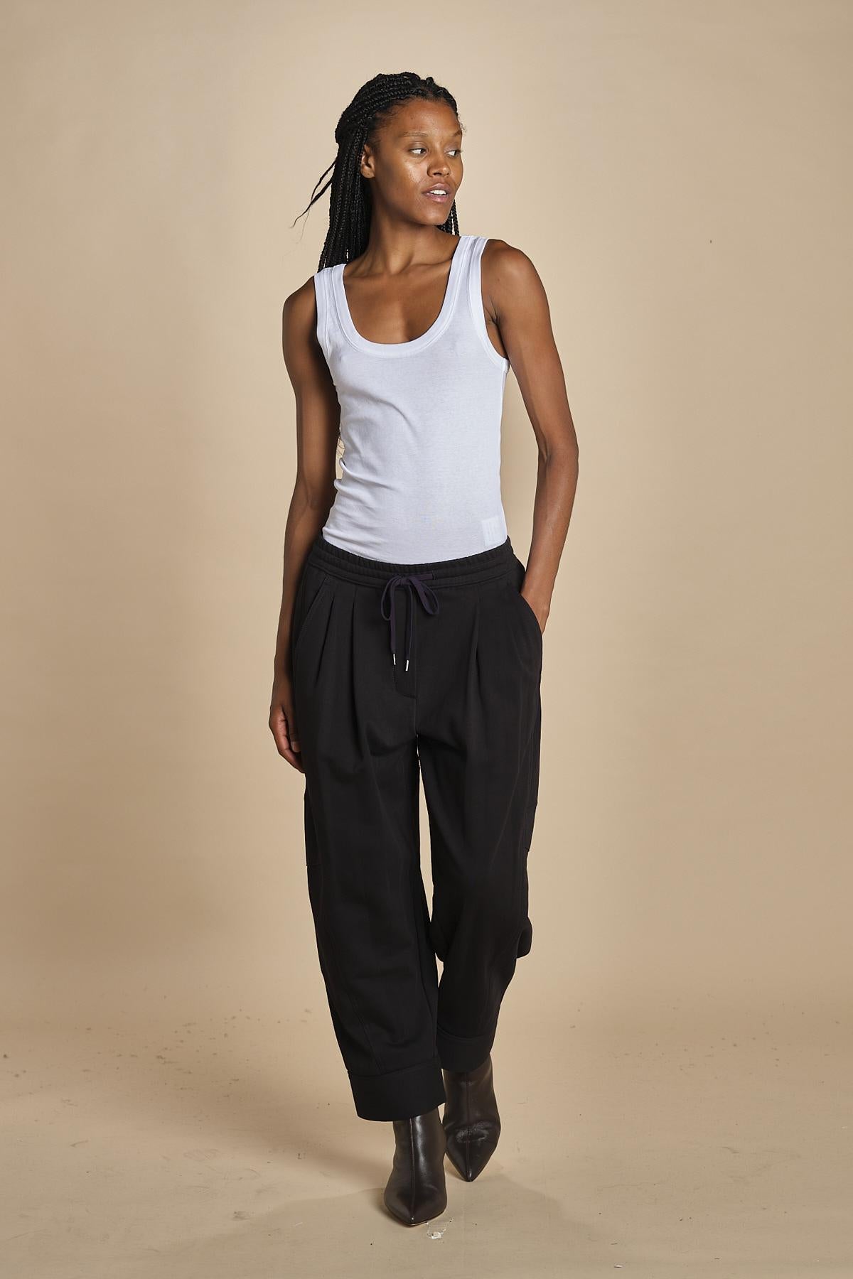CURVED WIDE LEG pantalone in felpa con pinces 51321UFT MI401 phillip lim 