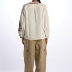 Camicia CINTHYA con ricamo plastron CINTHYA OFFWHITE fortela 