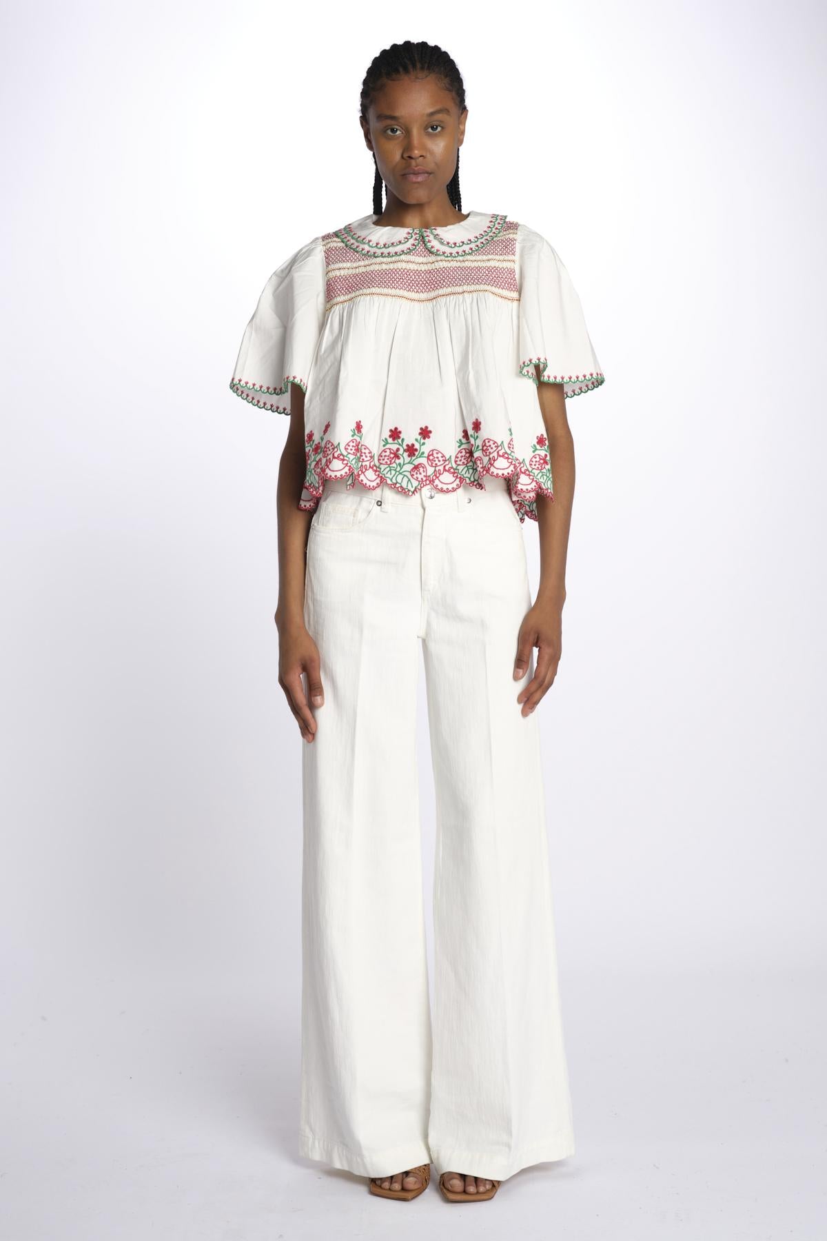 Camicia ANDY colletto punto smoke DM 1207 WHITE damson madder 