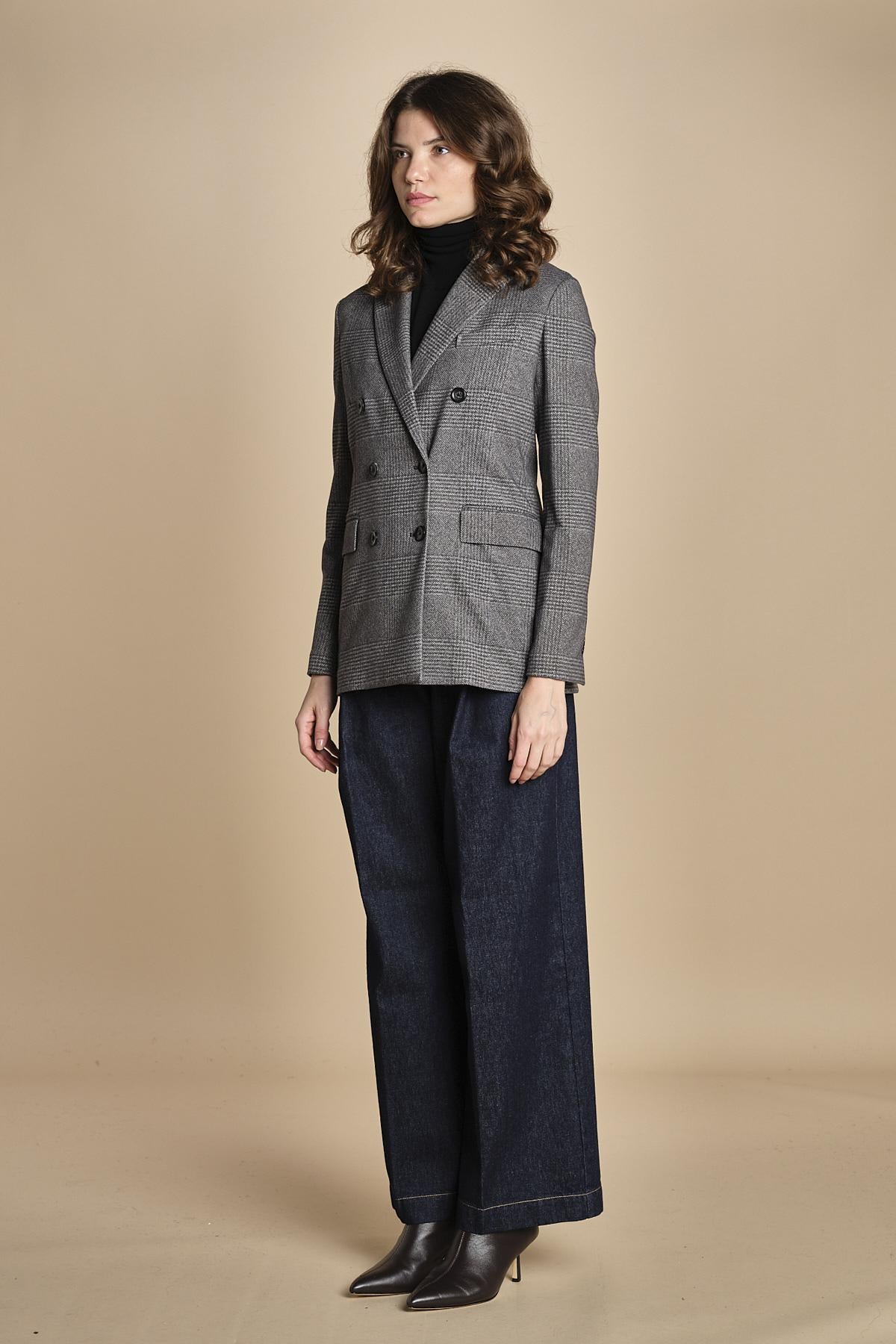 blazer doppiopetto in jersey galles 3679 NERO circolo 1901 