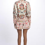 Abito corto CASHEW MANDALA  stampa fiori 328912 CREAM farm rio 