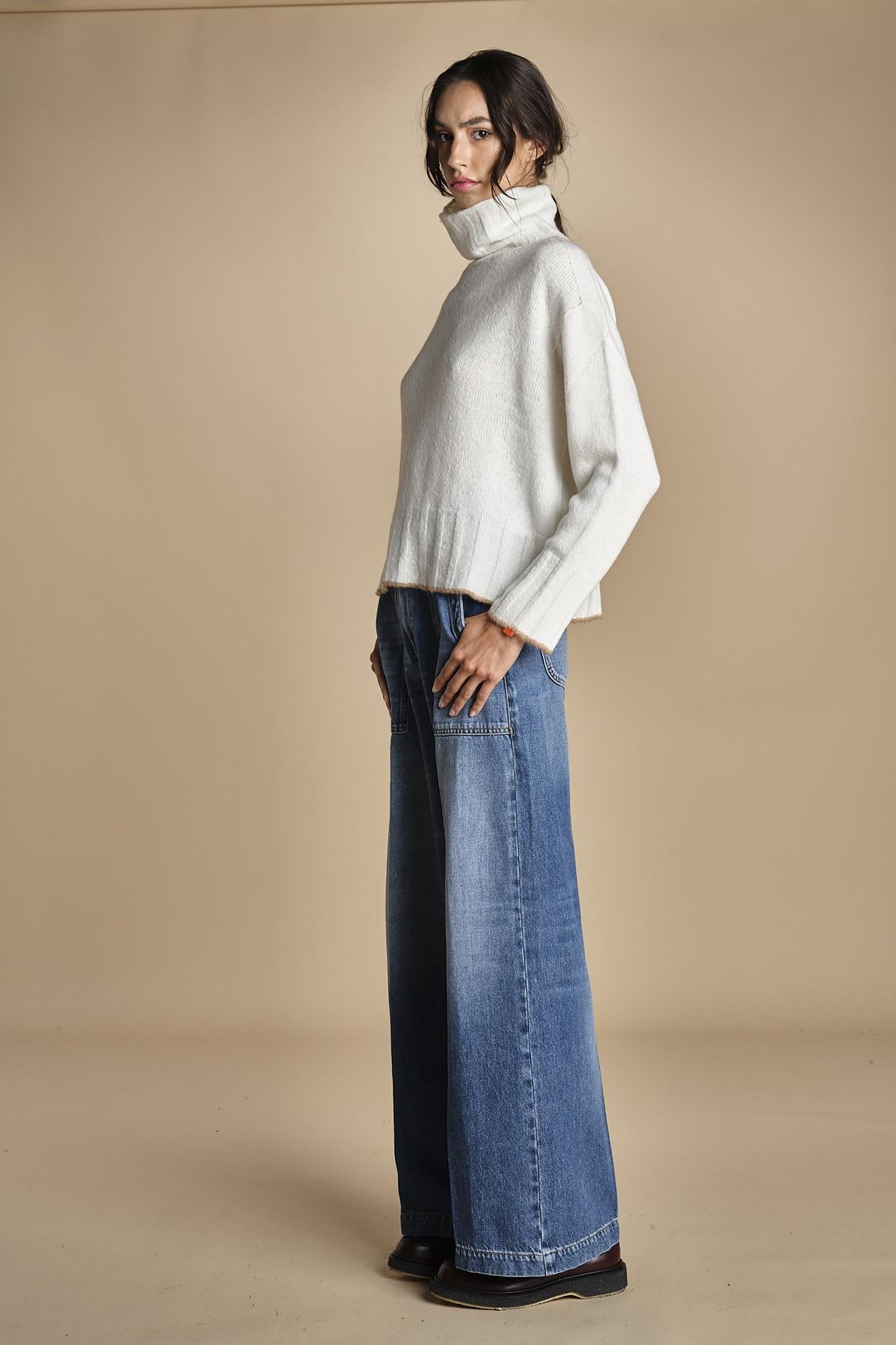 maglia dolcevita over SAMANTHA PANNA CAMMELLO tenne' 