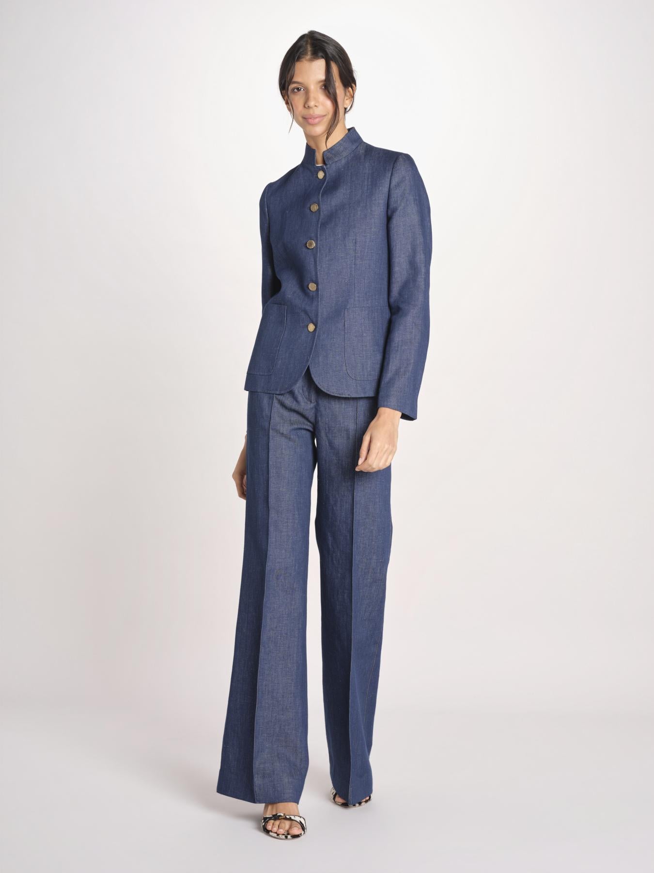 pantalone con nervature in denim OTTAVIA 673855 684 quelledue 