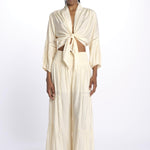 MARIA top con nodo e maniche lunghe MARIA SAND laraethnics 