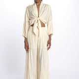 MARIA top con nodo e maniche lunghe MARIA SAND laraethnics 