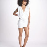 miniabito senza maniche con spalline imbottite CANDICE OFF WHITE amazuìn 