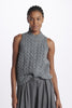 Turtleneck vest with braids