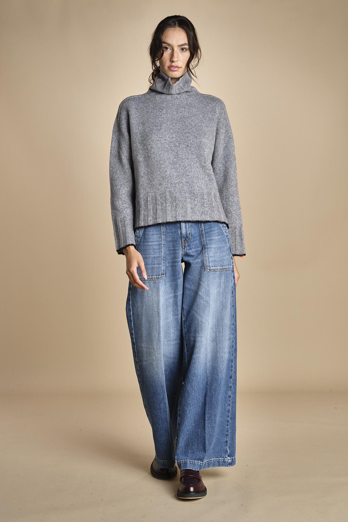 maglia dolcevita over SAMANTHA GRIGIO NERO tenne' 