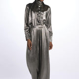 Pantalone seta lurex A18FP10 SILVER martin grant 