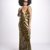 abito in paillettes THE SAPHIRE OLIVE misha 