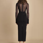 abito manica lunga con trasparenze UPTOWN BLACK undress code 