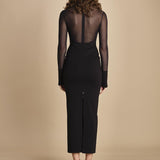 abito manica lunga con trasparenze UPTOWN BLACK undress code 