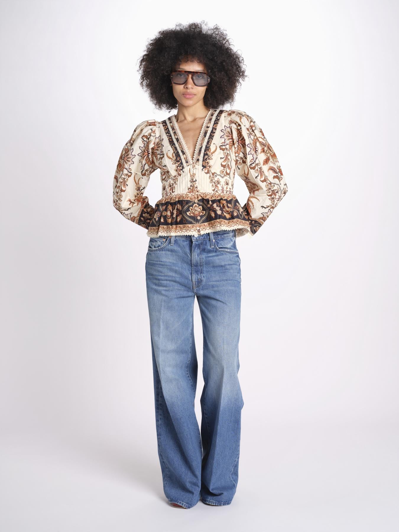 camicia m/l stampa a fiori 344141 MAJESTIC SAND 26069 farm rio 