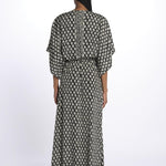 ANTOINETTE abito impero con stampa foglie ANTOINETTE INDIAN BLACK laraethnics 