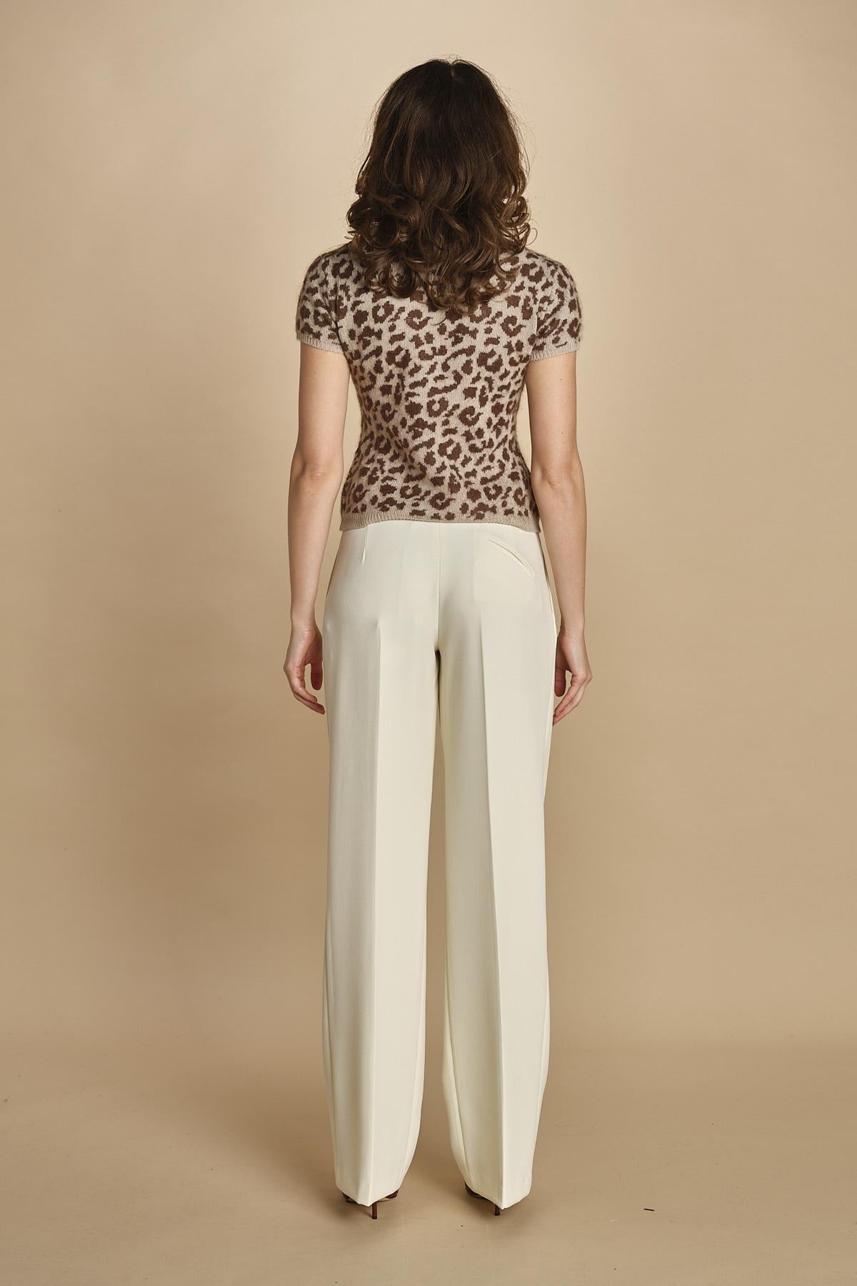 maglia manica corta  maculata 32019-355 BEIGE.MORO federica tosi 