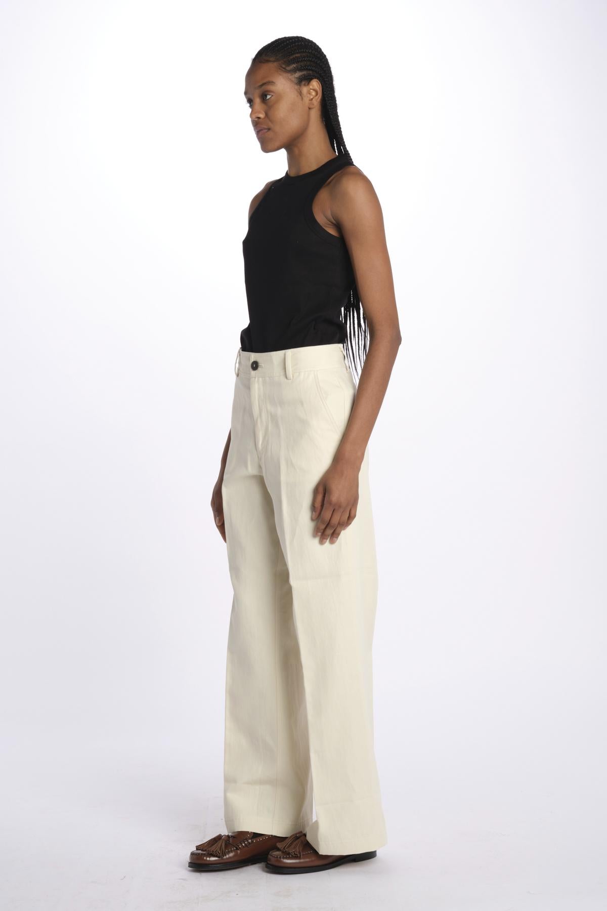Pantalone dritto cotone lino 7179 21619 150 pomandère 