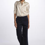 Pantalone MELODY D cropped cotone tinto capo MELODYD408801 80 quelledue 