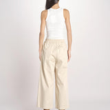 pantalone con elastico in popeline GOLFO 2615131102600 001 BEIGE weekend maxmara 