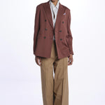 Giacca doppio petto piquet filo scozia 3393 BROWN circolo 1901 