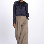 Camicia manica sbuffo CUTWORK BE24499 NAVY milaura 