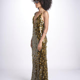 abito in paillettes THE SAPHIRE OLIVE misha 
